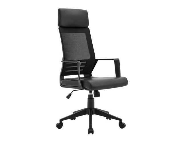 CF2500 Πολυθρόνα Γραφείου Διευθυντή Mesh Μαύρο - Pu Μαύρο